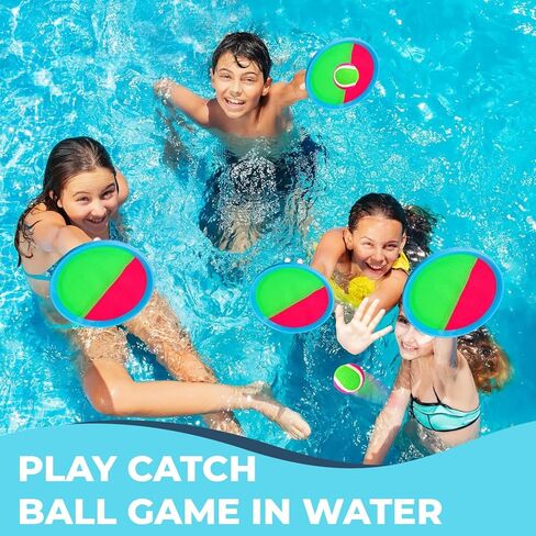 Kids Toys Toss and Catch Ball Game Set, Classic Outdoor Games with 4 Paddles 4 Balls and 1 Storage Bag, Beach Games, Yard Games, Kids Birthday Gift for 3 4 5 6 7 8 9 10 Year Old Boys Girls in Saudi Arabia