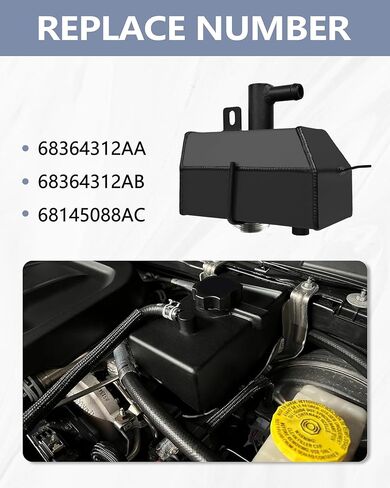68364312AC Aluminium Alloy Front Engine Coolant Reservoir Tank Expansion Bottle System fit for 2018+ Wrangler JL JLU & 2020+ Gladiator JT 2.0&3.6L in Saudi Arabia
