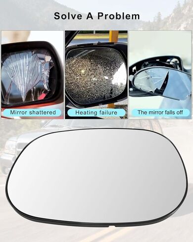 Left Side Mirror Glass Fit for Dodge Ram 1500 2500 3500 1998-2003, Compatible with Durango 1998-2004, Replace 5019893AA CH1324111, Rear View Mirrors Glass with Power Heated, Driver Side Mirror in Kuwait