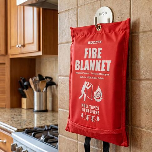 Fire Blanket 3-Pack | Fiberglass Prepared Fire Suppression | 40"x40" Fire Blankets Emergency for Home and Kitchen in Saudi Arabia