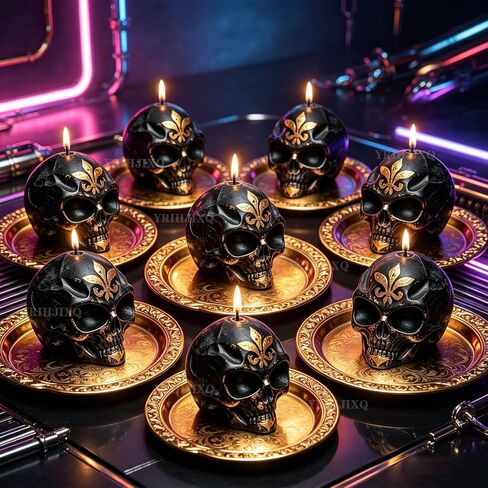 8Pcs 3D Aliens Resin Mold Head Skull Silicone Molds for Resin Epoxy Casting Molds with Keychain Rings,for DIY Halloween Charms,Gothic Pendants in Saudi Arabia
