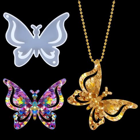 3D Butterfly Resin Mold Silicone Molds for Resin Casting Butterfly Silicone Mold DIY Keychain Pendant Bookmark Jewelry Mould Home Decorations Cute Animal Epoxy Molds for Crafts Candle Soap Moulds in Saudi Arabia