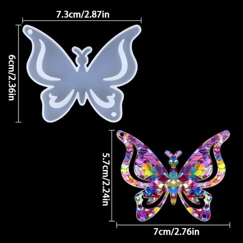 3D Butterfly Resin Mold Silicone Molds for Resin Casting Butterfly Silicone Mold DIY Keychain Pendant Bookmark Jewelry Mould Home Decorations Cute Animal Epoxy Molds for Crafts Candle Soap Moulds in Saudi Arabia