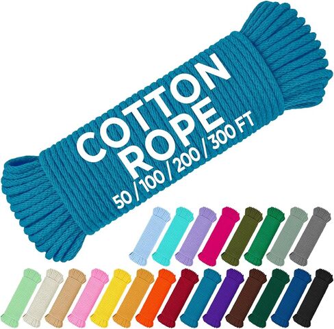 TECEUM Macrame Cord – 3 mm x 100 yd – All-Purpose Natural Cotton 3 ply Macrame Rope – for Decor, Wall Hanging, Plant Hangers, Crafts, Gardening, Knitting, DIY Project, Indoor & Outdoor Use – Natural in Saudi Arabia
