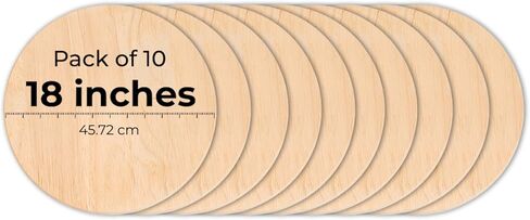 3mm Unfinished Wood Circles for Crafts 18 Inch Diameter Made from 1/8 Inch Natural Plywood, A Pack of 10 Thick Wood Rounds Cutouts for Home Decorations, Door Hanger, Wood Burning, Pyrography, DIY in Saudi Arabia