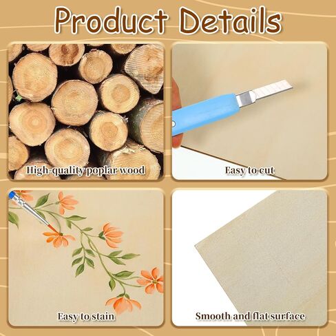 12 Pcs Basswood Sheets for Crafts, 12 x 16 x 1/8 Inch Unfinished Wood Boards, 3mm Plywood Sheets Unfinished Bass Wood-Boards for Laser Cutting, Arts and Crafts, Painting, Pyrography, Wood Engraving in Saudi Arabia
