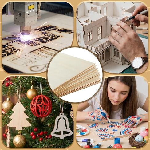 12 Pcs Basswood Sheets for Crafts, 12 x 16 x 1/8 Inch Unfinished Wood Boards, 3mm Plywood Sheets Unfinished Bass Wood-Boards for Laser Cutting, Arts and Crafts, Painting, Pyrography, Wood Engraving in Saudi Arabia