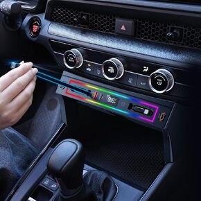 for Honda CRV Car Charger USB Hub with RGB Light, 4-Port Retractable Cable Docking Station for Honda CR-V Accessories 2026 2025 2024 2023, Center Console Phone Fast Charger Hub Voltage Display in Saudi Arabia