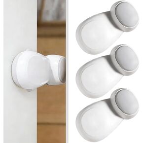 Baby Proof Door Stopper with Auto Lock, Child Proof Door Pinch Guard with Thick TPR Cushion,1.4in Gap Design for Anti-Pinch, Shock Absorbent Door Stop for Kids Safety in Saudi Arabia