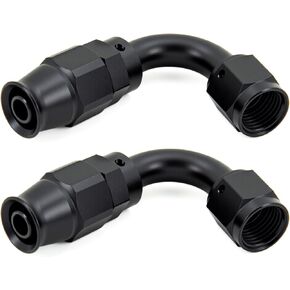 AN6 Hose End Fitting PTFE Elbow 120 Degree Swivel Adapter for Teflon Aluminum Black 2PCS in Kuwait
