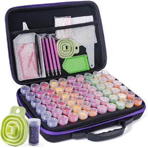 ZYNYXY 30 Slots Diamond Art Storage Container with Diamond Art Accessories and Tools, Portable Bead Storage Boxes for Diamond Painting Kits in Saudi Arabia