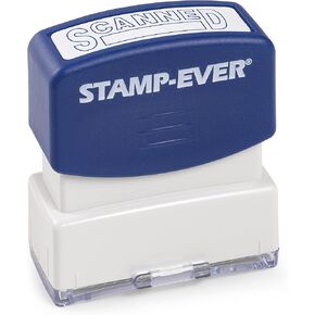 Stamp-Ever Pre-Inked Message Stamp – Scanned, Blue Ink – Impression Size: 9/16" x 1-11/16" in Saudi Arabia