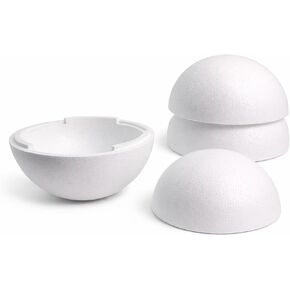 8" Foam Half Sphere – 4 Pack – Made in the USA Smooth Polystyrene Hemisphere for Crafts, Floral Arrangements, Wedding Decor & School Projects – Lightweight Hollow White Foam in Saudi Arabia