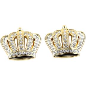 2X Bling Crown Crystal Diamond Crown Emblems Stickers Decals Decoration, Car Side Rear Trunk Emblem Universal Exterior & Interior Car Accessories for Women (Chrome) in Saudi Arabia
