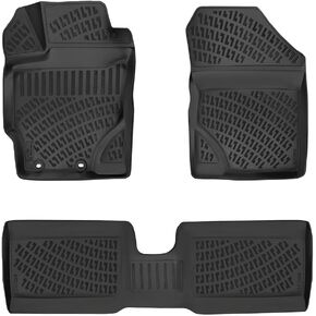 RizLiner Fiat 500 & 500C 2011-2019 Floor Mats Custom Fit Rubber 3D Car Mats Laser Measured Floor Liners All Weather Heavy Duty Waterproof Odorless Non-Slip TPE (Front & Rear, Black) in Saudi Arabia