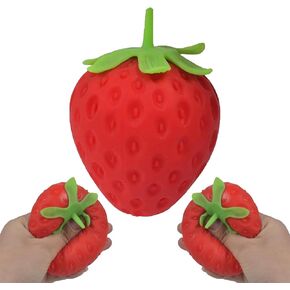 Cute Strawberry Squeeze Toys, Realistic Straw Berry Stress Ball、Anxiety Relief、Focus Improvement、Desktop Decoration(1PCS) in Kuwait