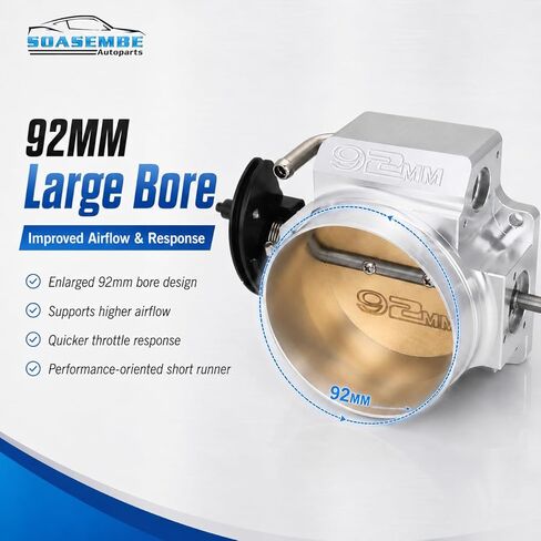 92MM Fuel Injection Throttle Body for GM Gen III LS1 LS2 LS3 LS6 LS7 SX LS LSX Intake Manifold with TPS Throttle Position Sensors 4 Bolt Aluminum - Drive by Wire (Silver) in Saudi Arabia