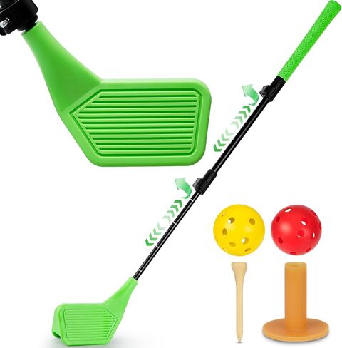 Toddler Golf Set, Upgrade Design Left&Right Handed Set Adjustable Telescopic Height 17-31 inch Have Two Balls, Indoor Family Sports Outdoor Park Backyard Toys Gifts for Boys Girls, Blue in Saudi Arabia