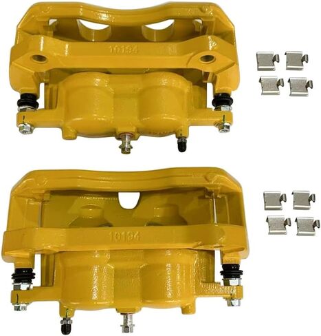 18B5404 18B5405 مكابح قرصية أمامية مع دعامة للسائق وزوج جانبي للراكب لسيارة Ford F-150 2012-2020 لسيارة Ford Lobo 2011-2013 V8 6.2L Ford Lobo 2015-2017 أصفر in Kuwait