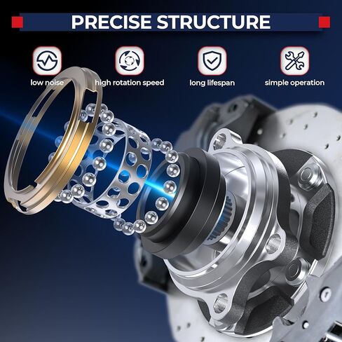 MOSTPLUS Wheel Bearing Hub Front Wheel Hub and Bearing Assembly 515079x2 Compatible for Ford F-150, Lincoln Mark LT 4WD 4x4 with ABS 6 Lug (Set of 2) in Kuwait