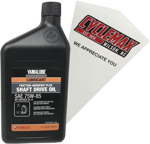 عبوة واحدة من Cyclemax متوافقة مع زيت Yamaha Yamalube Shaft Drive 75W-85 ACC-SHAFT-PL-32-1 Quart تحتوي على ACC-SHAFT-PL-32 وقمع in Kuwait