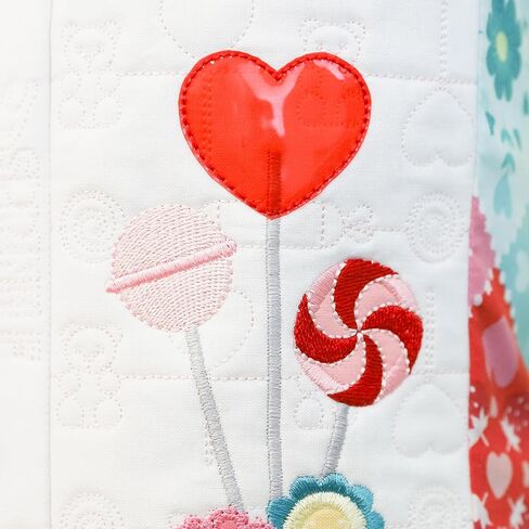 Kimberbell Sweetheart Street Embellishment Kit – Coordinating Supplies for 16" x 38" Valentine Bench Pillow – Includes Buttons, Vinyl, and Decorative Details for 5x7 Hoop Embroidery in Kuwait