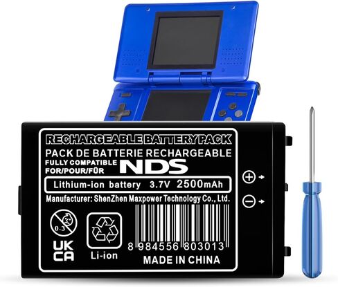 NTR-003 Battery, (2026 New Version) 2500mAh Ultra High Capacity Li-ion Battery Replacement for Nintendo DS NDS Game Console NTR-001 Battery, with Repair Tool Kit (Not for DSi, DSi XL, DSi LL) in Kuwait