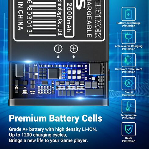 NTR-003 Battery, (2026 New Version) 2500mAh Ultra High Capacity Li-ion Battery Replacement for Nintendo DS NDS Game Console NTR-001 Battery, with Repair Tool Kit (Not for DSi, DSi XL, DSi LL) in Kuwait