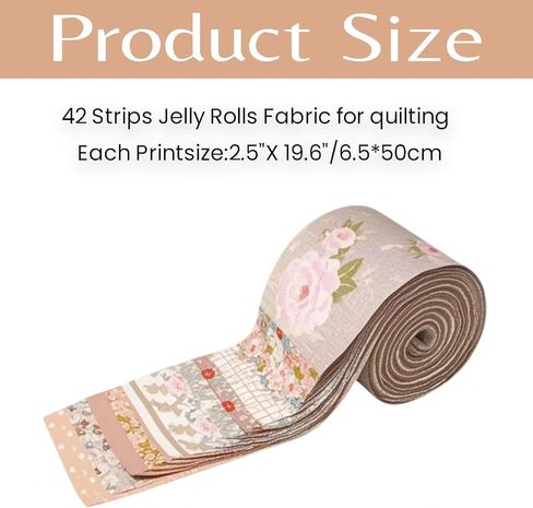 42 Piece Jelly Roll Fabric Quilting,Pre Cut Fabric Strips for Quilting Projects Sewing and Patchwork Crafts in Saudi Arabia