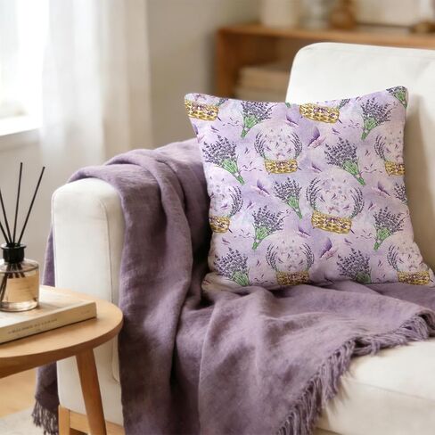 JarThenaAMCS 12Pcs Lavender Cotton Fabric Bundles Fat Quarters Purple White Flower Butterfly Quilting Patchwork for Spring DIY Sewing Craft Decor, 18 x 22 Inch in Kuwait