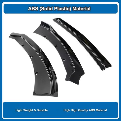 شفة المصد الأمامي من VLAND متوافقة مع 2015-2017 Ford Mustang Air Dam Chin Splitter Spoiler Guard مع نمط الأداء، ABS أسود لامع (IKON V2) 3 قطع in Kuwait