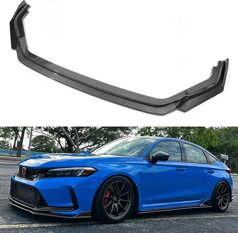 Front Bumper Lip Splitter for 2023–2026 Honda Civic Type R FL5, JDM Style Air Dam Chin Spoiler, 3PCS Front Lip Body Kit, Sport Performance (Carbon Fiber Style) in Saudi Arabia