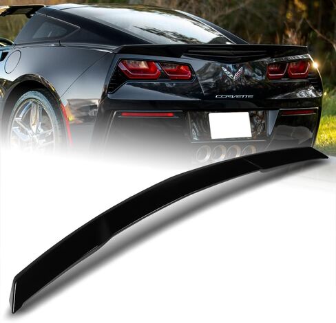 Rear Trunk Lid Spoiler Wing Compatible with 2014-2019 Chevrolet Corvette C7 (Pearl Black) in Kuwait