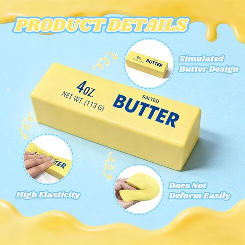 1Pcs Butter Stick Slow Rising Squishy Taba Squishy, Salted Butter Bar Slow Rising Figure Stress Relief Fidget Toy for Mood Relax Hand Relax, Party Favor Gift in Saudi Arabia
