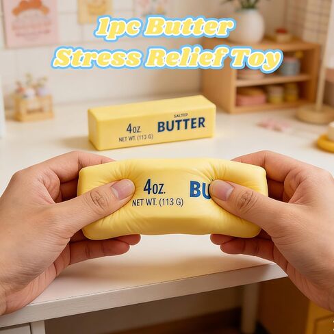 1Pcs Butter Stick Slow Rising Squishy Taba Squishy, Salted Butter Bar Slow Rising Figure Stress Relief Fidget Toy for Mood Relax Hand Relax, Party Favor Gift in Saudi Arabia