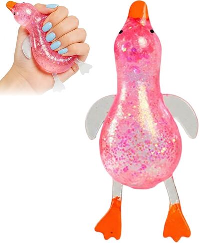 2026 New Cute Duck Squishy Sugar Stress Ball,Soft Duck Stress Relief Sugar Ball Toys and Moldable Slow Rise Relaxing Sensory Fidget Stress for Anxiety Relief(Pink) in Saudi Arabia