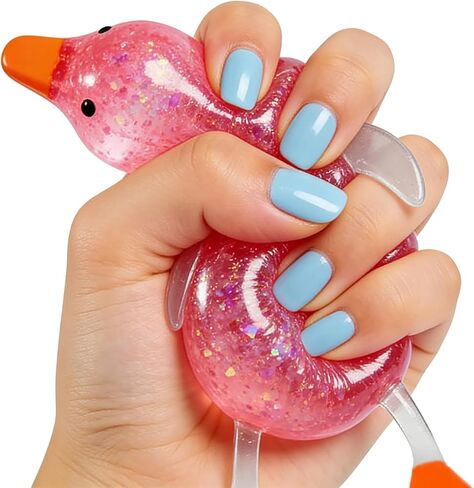 2026 New Cute Duck Squishy Sugar Stress Ball,Soft Duck Stress Relief Sugar Ball Toys and Moldable Slow Rise Relaxing Sensory Fidget Stress for Anxiety Relief(Pink) in Saudi Arabia