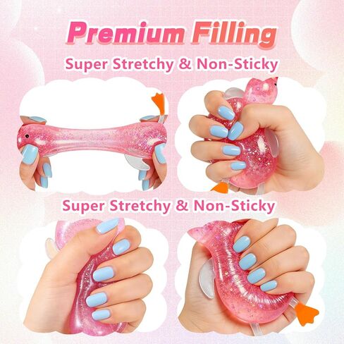 2026 New Cute Duck Squishy Sugar Stress Ball,Soft Duck Stress Relief Sugar Ball Toys and Moldable Slow Rise Relaxing Sensory Fidget Stress for Anxiety Relief(Pink) in Saudi Arabia