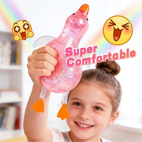 2026 New Cute Duck Squishy Sugar Stress Ball,Soft Duck Stress Relief Sugar Ball Toys and Moldable Slow Rise Relaxing Sensory Fidget Stress for Anxiety Relief(Pink) in Saudi Arabia