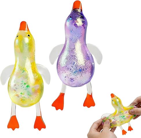Cute Duck Squishy Sugar Stress Ball,Soft Duck Stress Relief Sugar Ball Toys and Moldable Slow Rise Relaxing Sensory Fidget Stress for Anxiety Relief (Blue+Pink) in Kuwait