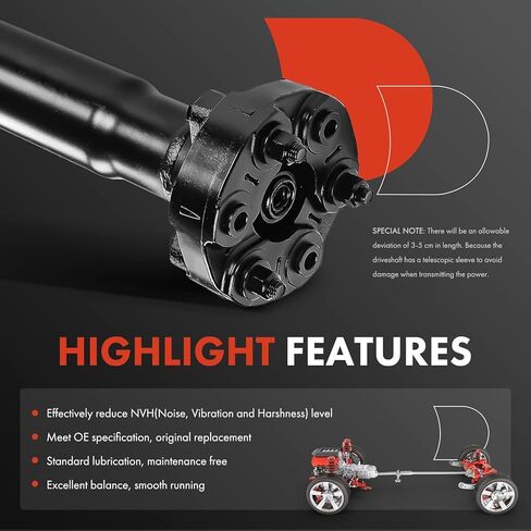 A-Premium Rear Complete Drive Shaft Prop Shaft Driveshaft Assembly Compatible with BMW 535i GT 2010-2013, 740i 2013-2015, RWD, Replace# 26107614659, 26107582846 in Kuwait