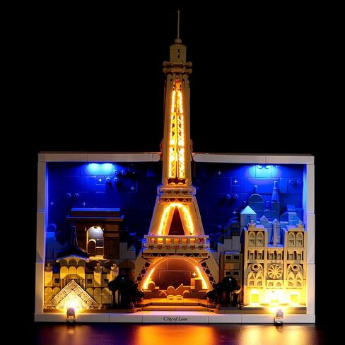 مجموعة إضاءة LED من BrickBling DIY مع مجموعة إضاءة Lego 21064 Paris City of Love Block 0.38 مم سلك طاقة مخفي، أسلاك مخفية لا تؤثر على مظهر الكتلة، تعمل بمنفذ USB (بدون نموذج) in Kuwait