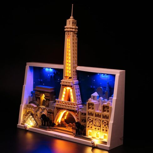 مجموعة إضاءة LED من BrickBling DIY مع مجموعة إضاءة Lego 21064 Paris City of Love Block 0.38 مم سلك طاقة مخفي، أسلاك مخفية لا تؤثر على مظهر الكتلة، تعمل بمنفذ USB (بدون نموذج) in Kuwait