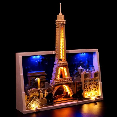 مجموعة إضاءة LED من BrickBling DIY مع مجموعة إضاءة Lego 21064 Paris City of Love Block 0.38 مم سلك طاقة مخفي، أسلاك مخفية لا تؤثر على مظهر الكتلة، تعمل بمنفذ USB (بدون نموذج) in Kuwait