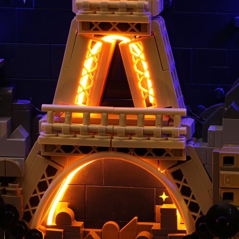 مجموعة إضاءة LED من BrickBling DIY مع مجموعة إضاءة Lego 21064 Paris City of Love Block 0.38 مم سلك طاقة مخفي، أسلاك مخفية لا تؤثر على مظهر الكتلة، تعمل بمنفذ USB (بدون نموذج) in Kuwait