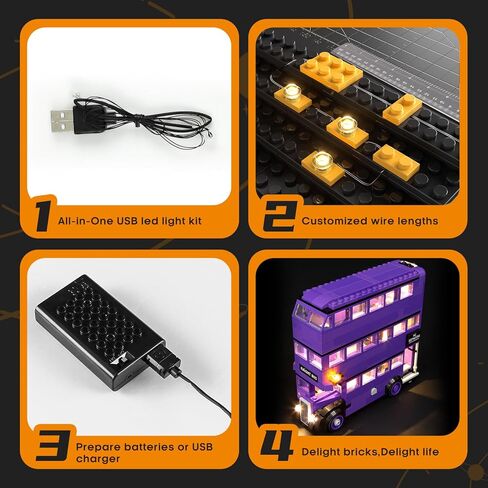 LIGHTAILING Light for Lego-76446 Knight-Bus Adventure - Led Lighting Kit Compatible with Lego Building Blocks Model - NOT Included The Model Set in Kuwait