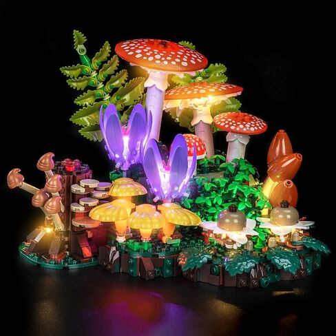 مجموعة إضاءة LocoLee متوافقة مع فطر Lego Woodland Mushrooms 11505 - مصابيح ليست نموذجًا فعليًا فقط، ملحقات إضاءة LED لهواة عرض نباتات LEGO (إصدار RC) in Kuwait