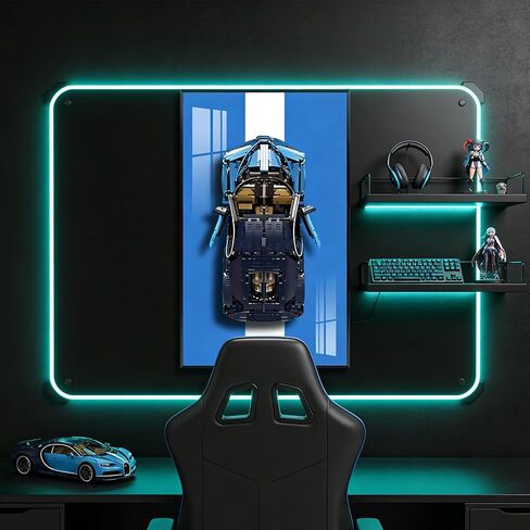 Display Wallboard for Lego AMG F1 42171/Porsche 911 GT3 42056/McLaren F1 42141/Bugatti 42083 Race Model Car，Adult Collectibles Wall Mount for Home or Office Décor（No Car Modle） (for Bugatti 42083) in Saudi Arabia