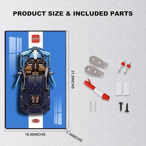 Display Wallboard for Lego AMG F1 42171/Porsche 911 GT3 42056/McLaren F1 42141/Bugatti 42083 Race Model Car，Adult Collectibles Wall Mount for Home or Office Décor（No Car Modle） (for Bugatti 42083) in Saudi Arabia