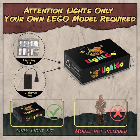 LightGo LED Lighting Kit Designed for Star Wars Compatible with Lego Chewbacca 75371 Building Set - Not Include Model（Remote Version） in Saudi Arabia